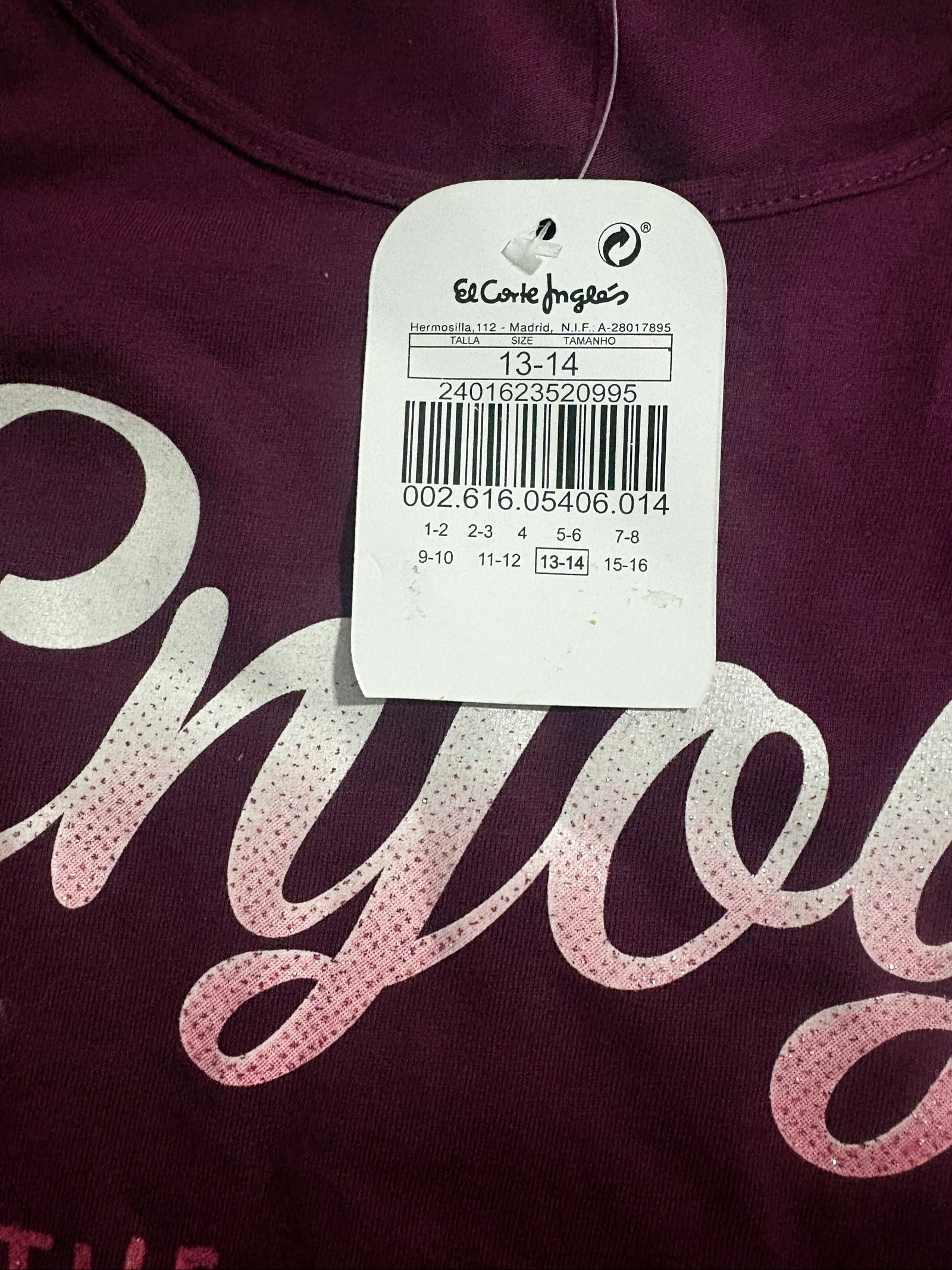 Camiseta manga larga bordô Free Style El Corte Ingles 13-14 / XS – photo 4